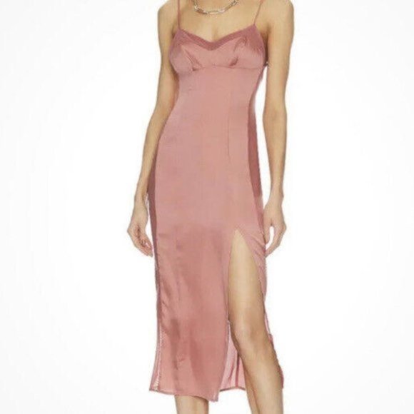 Other - Intimately Free People City Cool Midi Slip  Dress Bitter Oil S Bra Top Sexy New